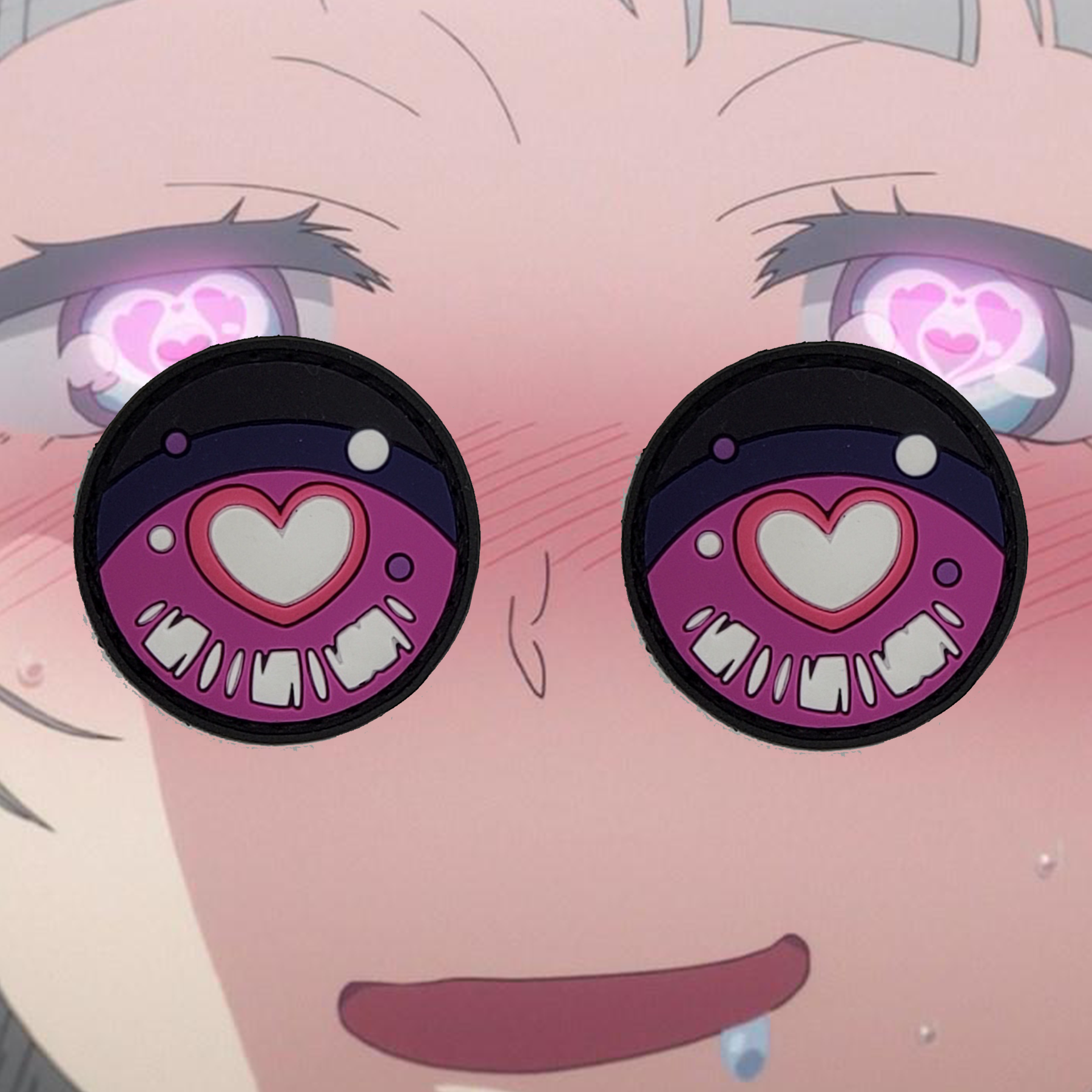 pink anime heart eyes animated